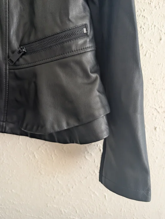 Gili Black Faux Leather Zip Jacket - Picture 4 of 7
